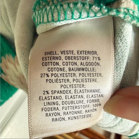 Maeve Anthropologie Emma Dandelion Print Fit Flare Dress Green 6 - Picture 9 of 9